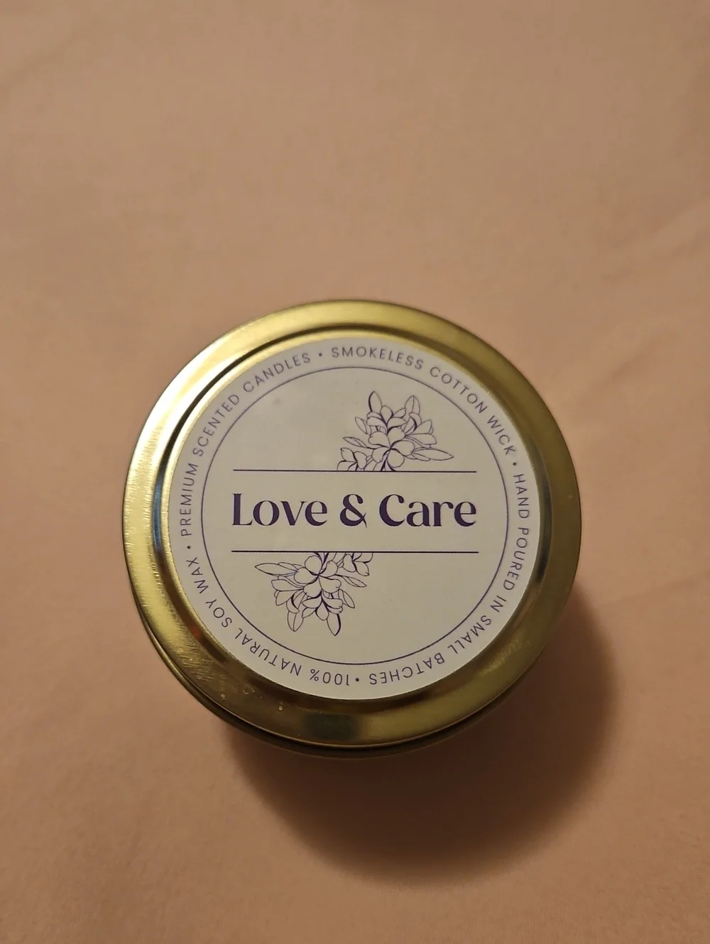 Lavender Scented Tin Candle - Gold
